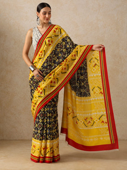 Mustard Heritage Mulmul Saree