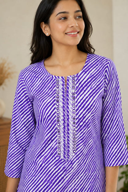 Neelam Leheriya Cotton Kurti