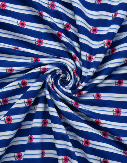 Neelrekha Floral Cotton Running Fabric