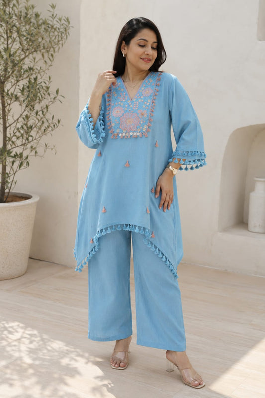 Ocean Blue Meher Co-Ord Set