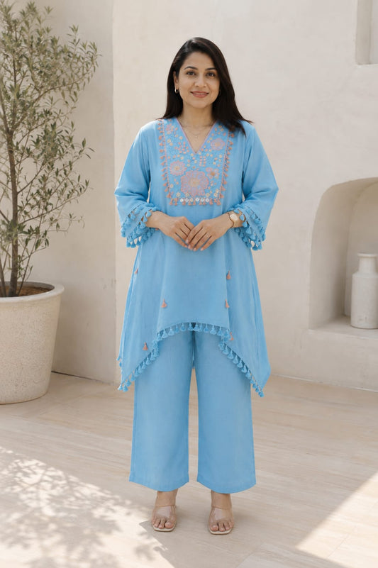 Ocean Blue Meher Co-Ord Set