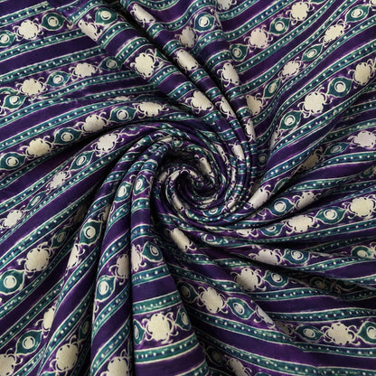 Purple Rangoli Cotton Running Fabric