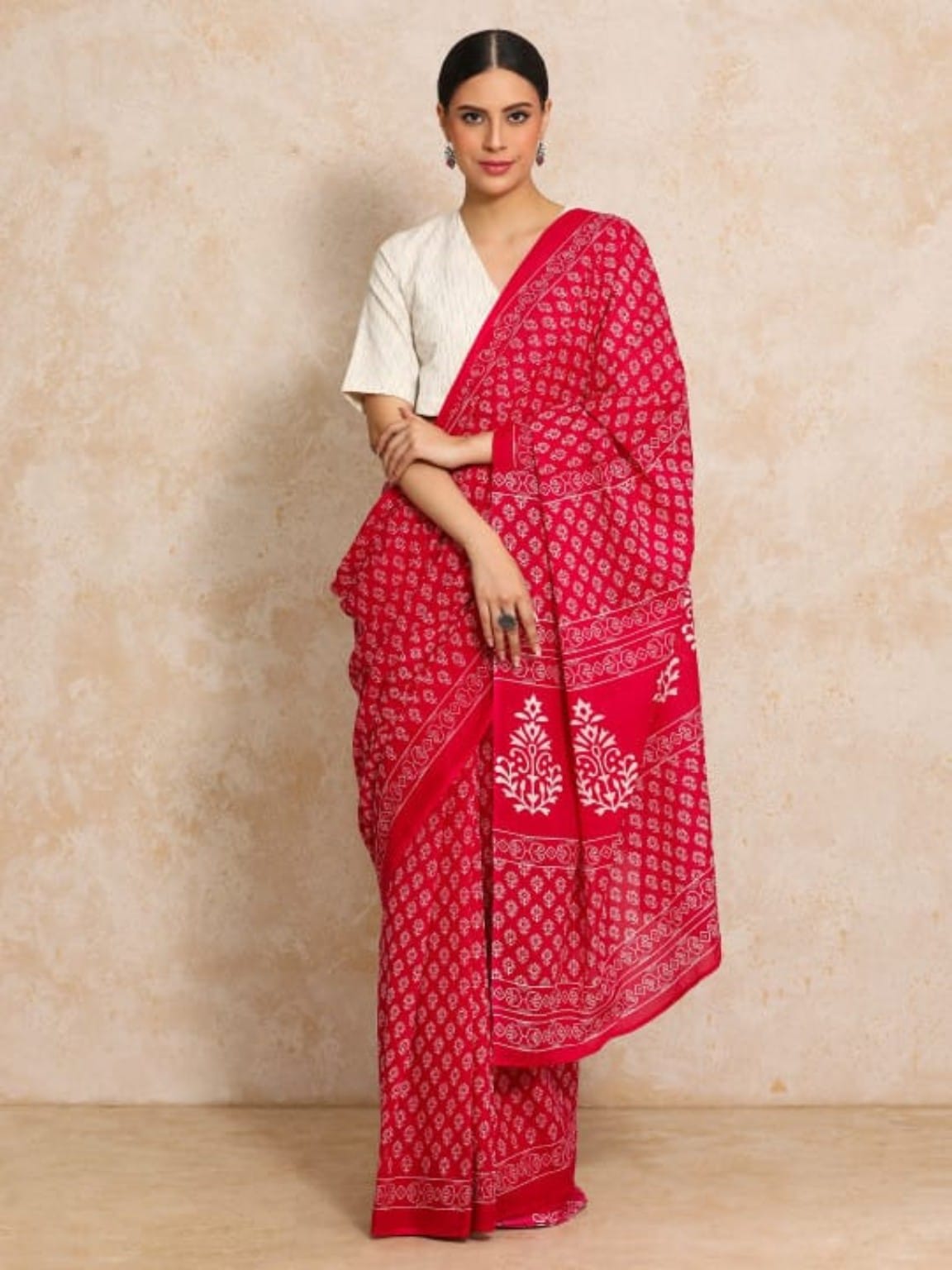 Rajwada Bagru Cotton Saree