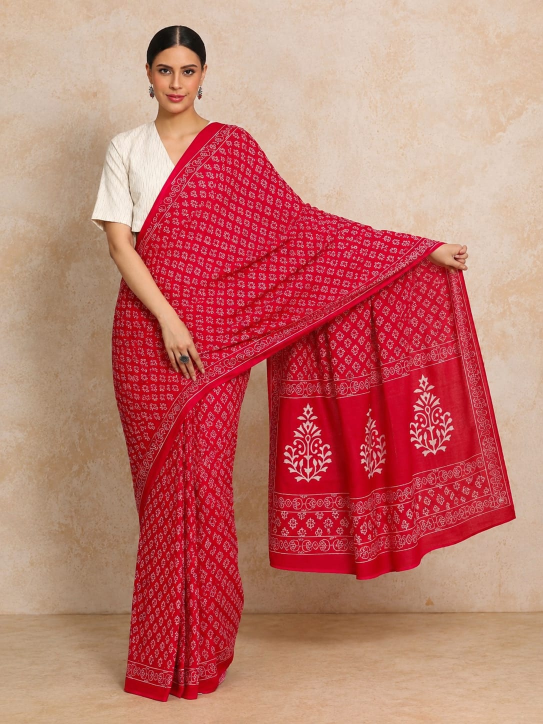 Rajwada Bagru Cotton Saree