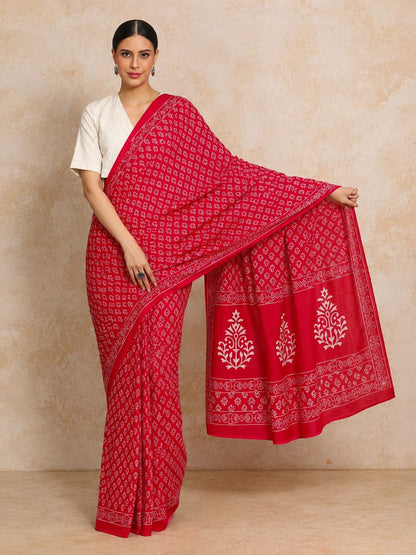 Rajwada Bagru Cotton Saree