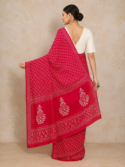 Rajwada Bagru Cotton Saree