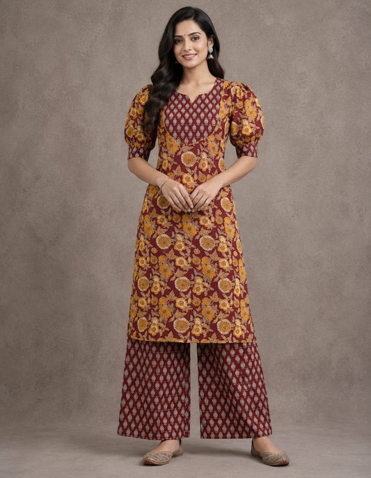 Rajwada Cotton Kurta Palazzo Set