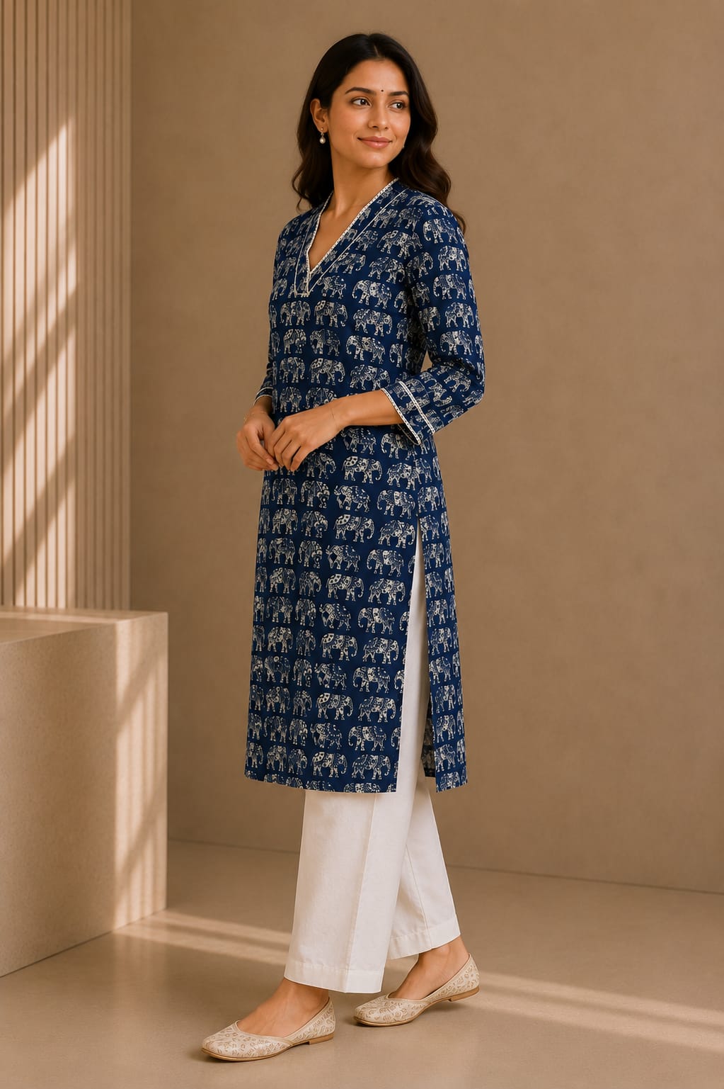 Rajwadi Hathi Cotton Kurti