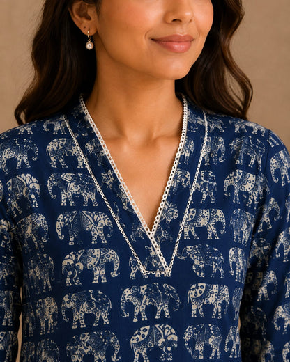 Rajwadi Hathi Cotton Kurti
