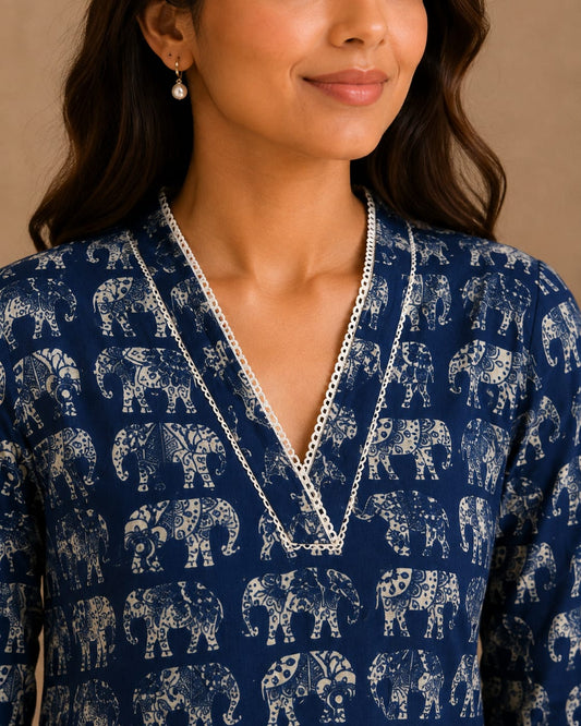 Rajwadi Hathi Cotton Kurti