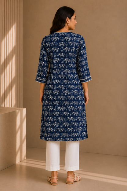 Rajwadi Hathi Cotton Kurti