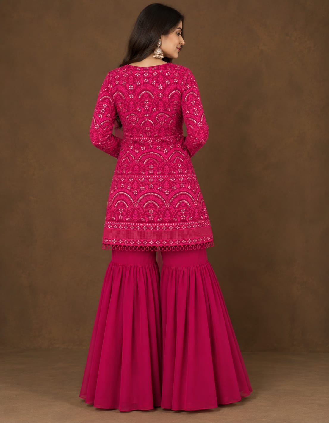 Rani Noor Mirror Work Sharara Set