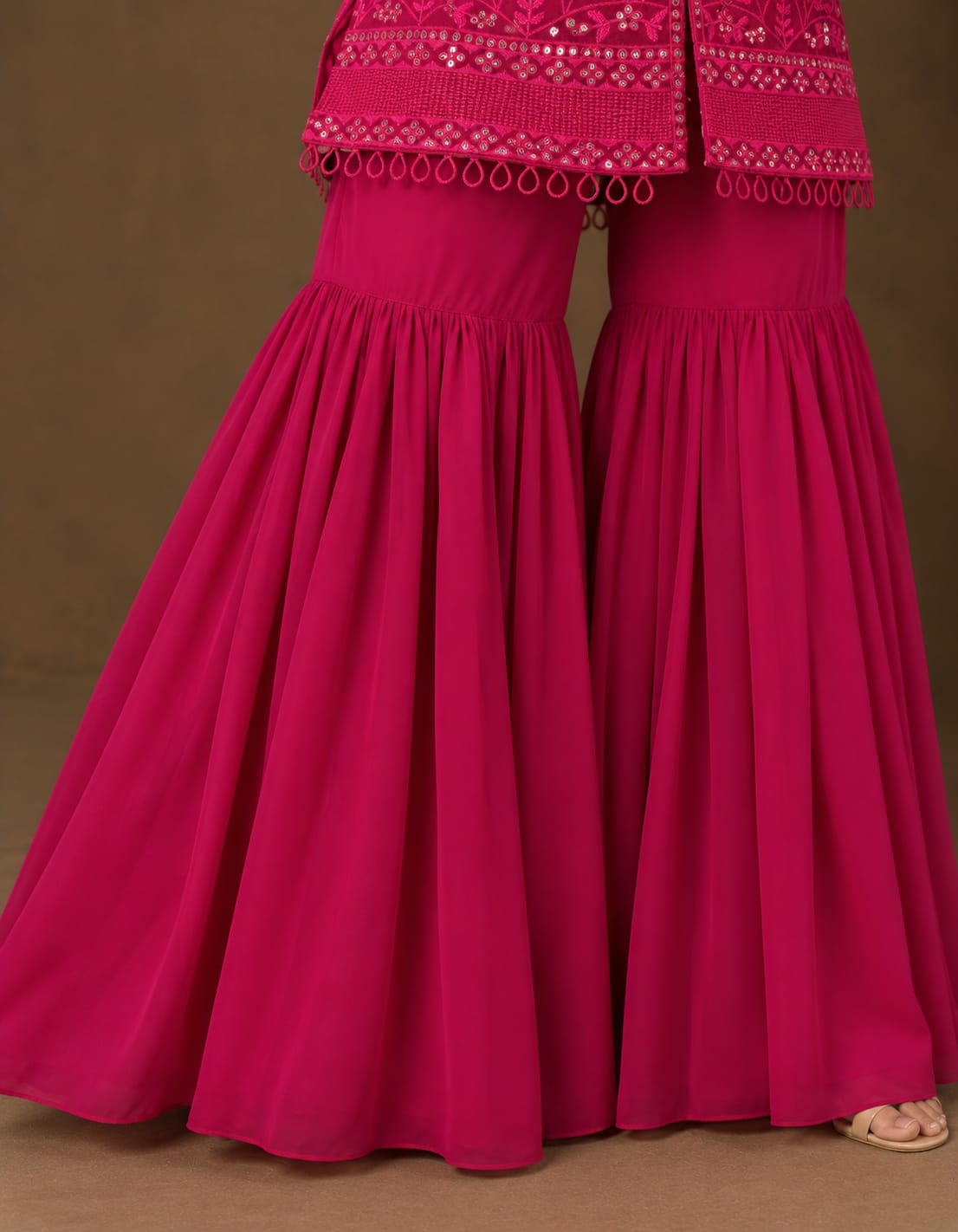 Rani Noor Mirror Work Sharara Set