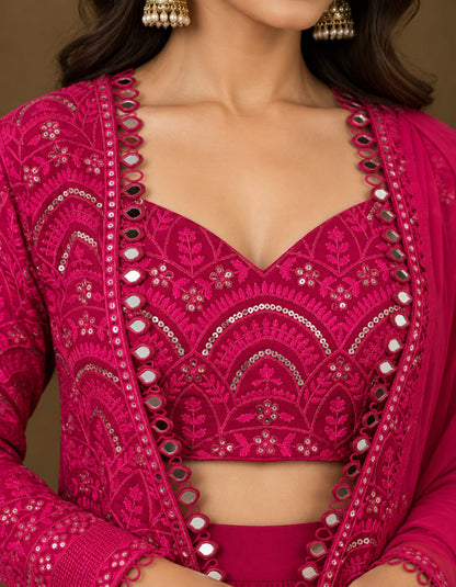 Rani Noor Mirror Work Sharara Set