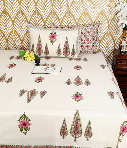 Rose Paisley Heritage King Size Bedsheet
