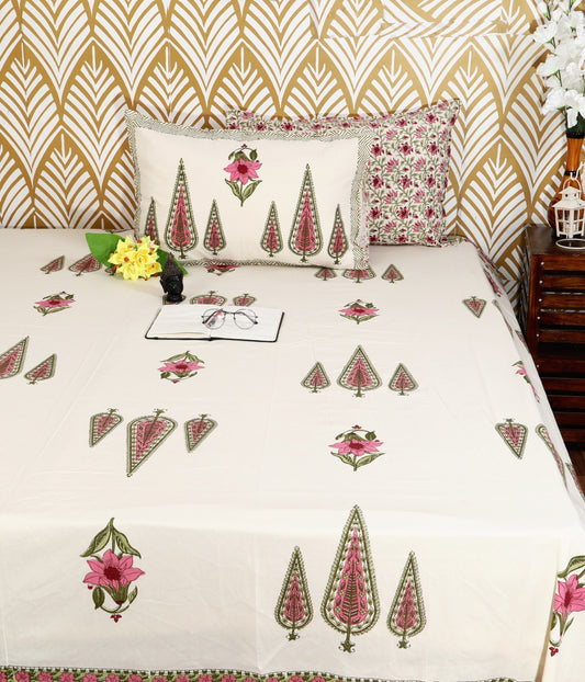 Rose Paisley Heritage King Size Bedsheet