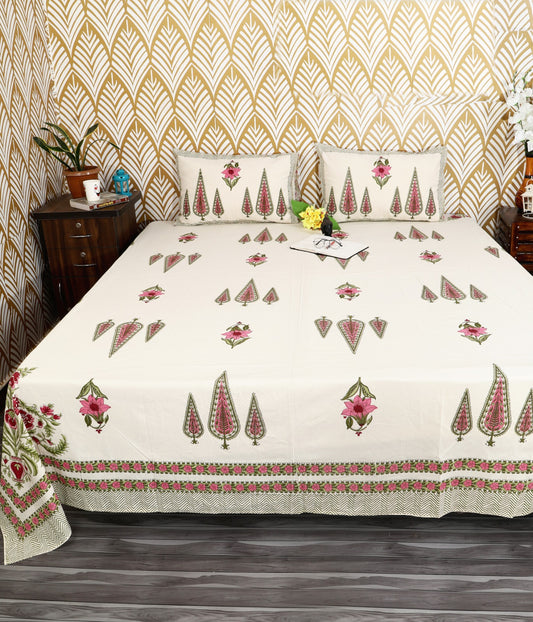 Rose Paisley Heritage King Size Bedsheet