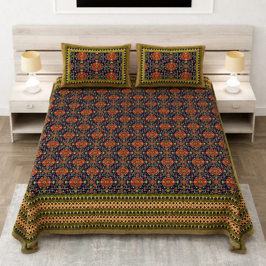 Royal Ajrakh Heritage Pure Cotton Double Bedsheet