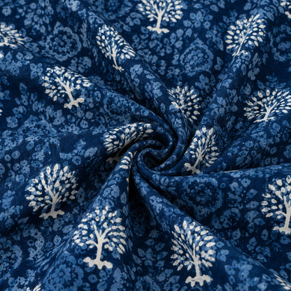 Royal Indigo Sanganeri Pure Cotton Bedsheet