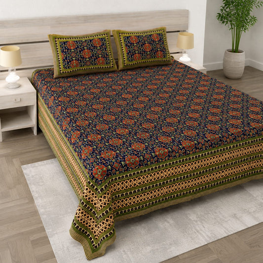 Royal Ajrakh Heritage Pure Cotton Double Bedsheet