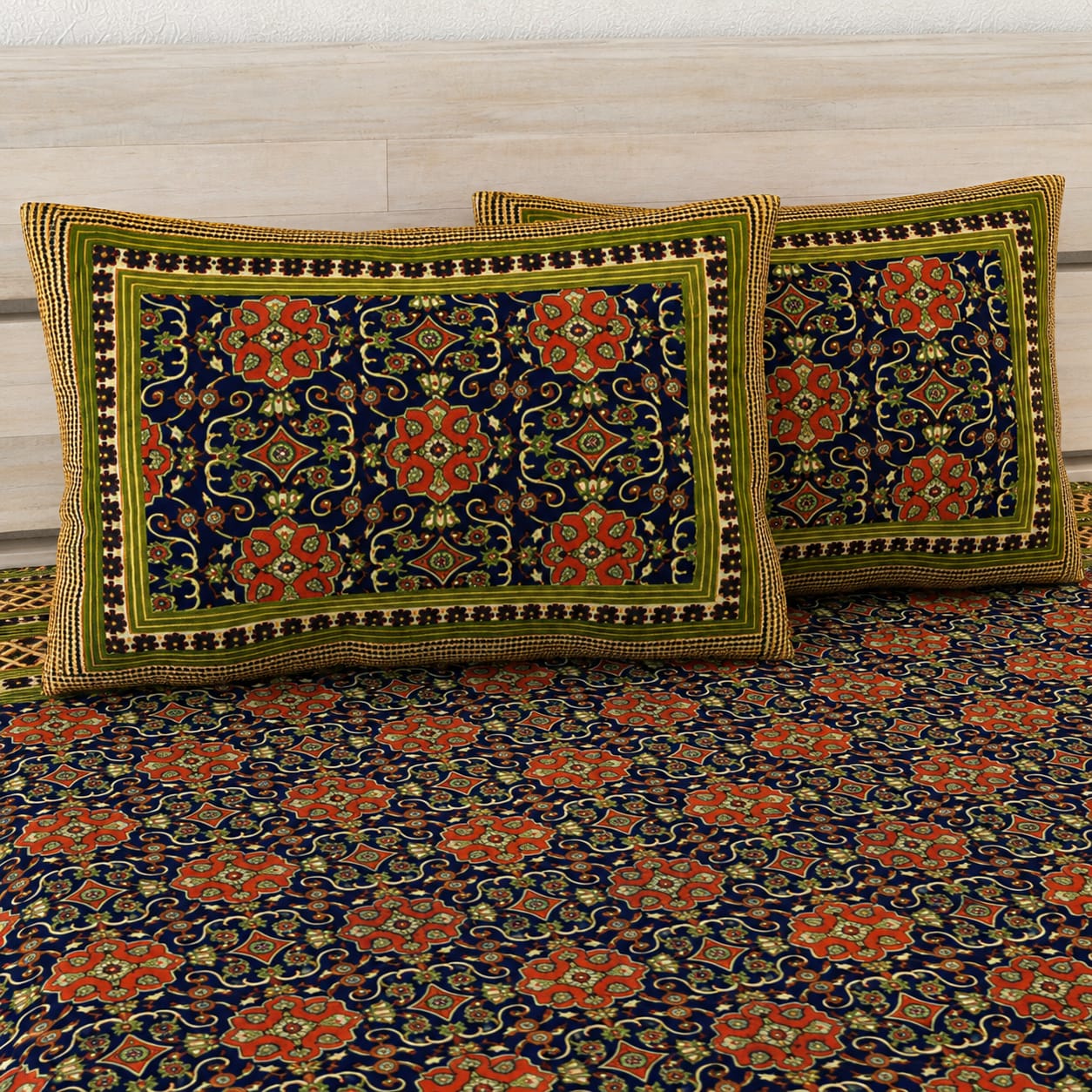 Royal Ajrakh Heritage Pure Cotton Double Bedsheet
