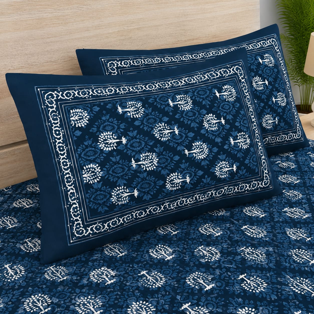 Royal Indigo Sanganeri Pure Cotton Bedsheet
