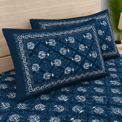 Royal Indigo Sanganeri Pure Cotton Bedsheet