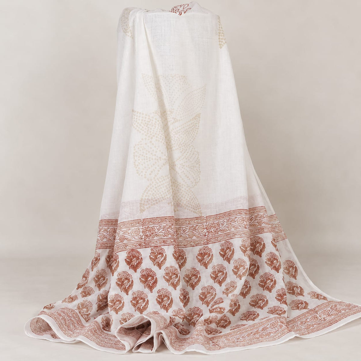 Rust Gulab Printed Cotton Suit Set