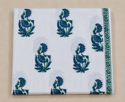 Saanjh Blue Floral Kota Doriya Suit Set