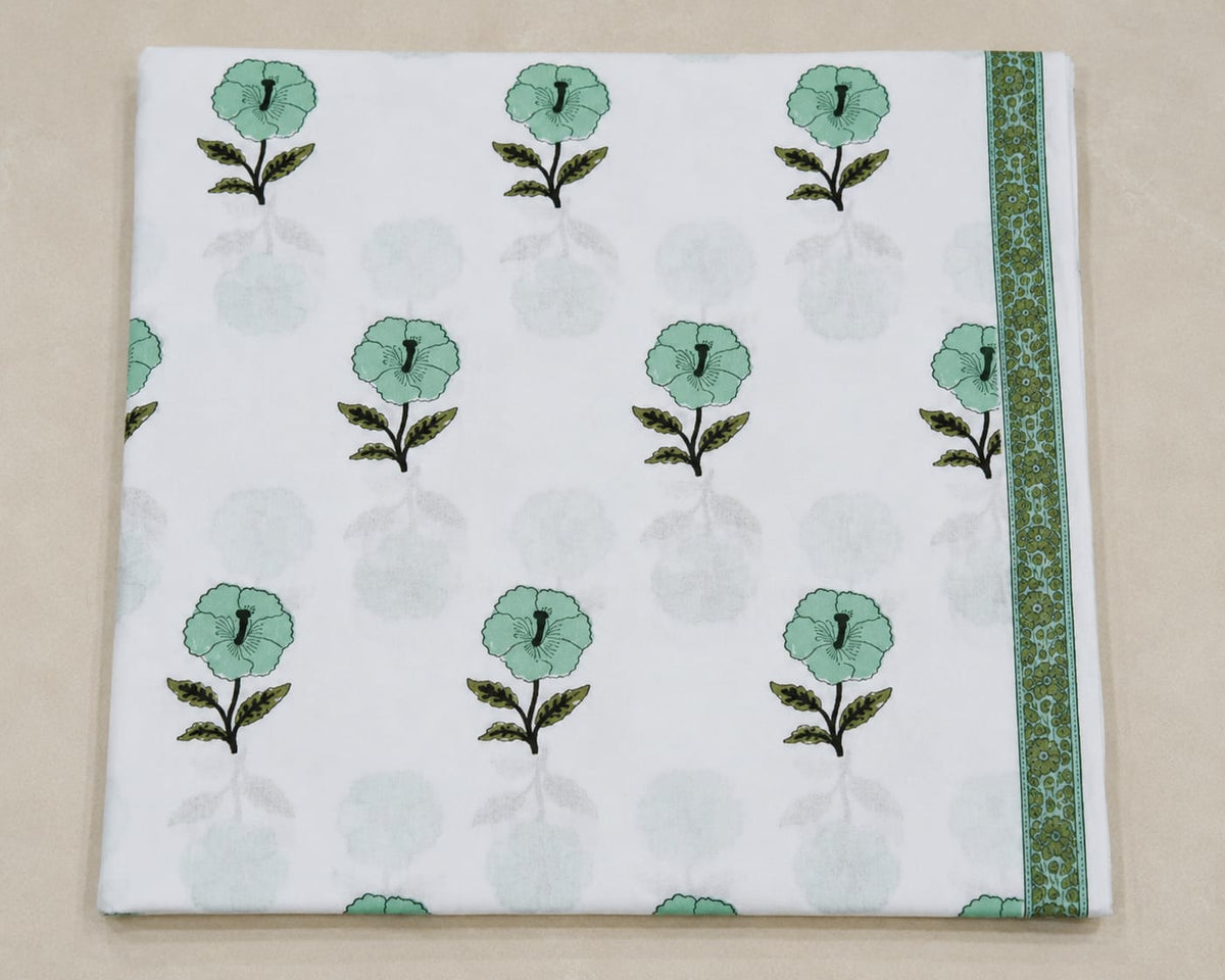 Sage Bloom Cotton Kota Doriya Dupatta Suit Set