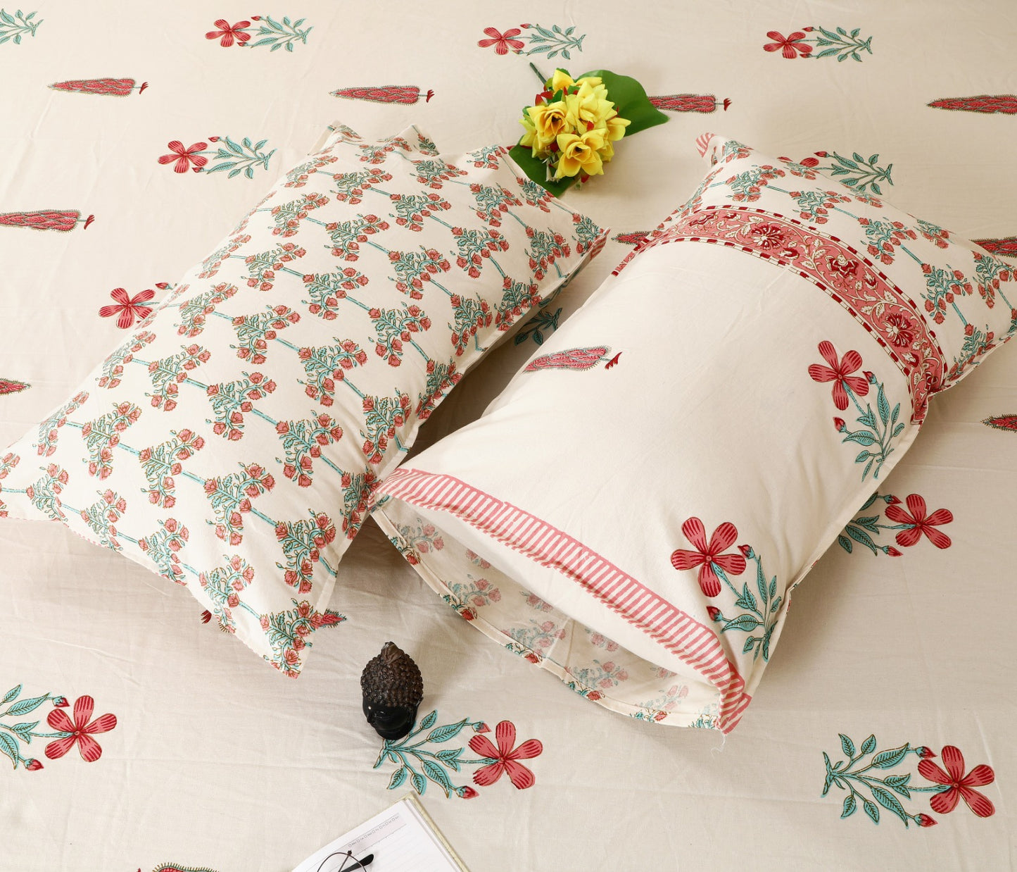 Spring Petals King Size Cotton Bedsheet Set