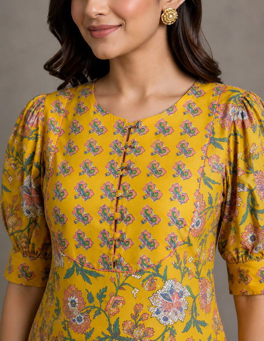 Sunflower Charm Kurti Palazzo Set