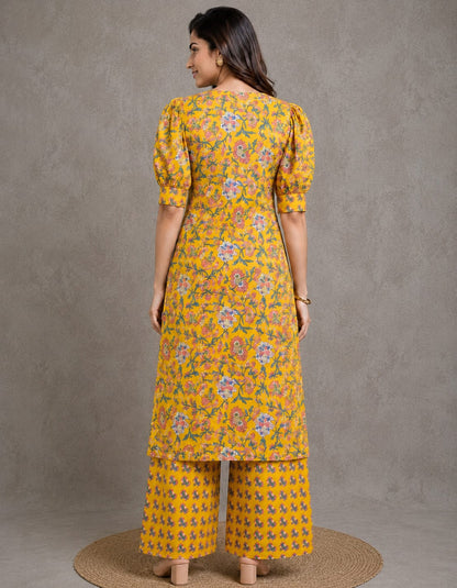 Sunflower Charm Kurti Palazzo Set