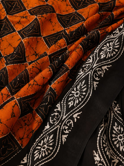 Virsa Bagru Pure Mulmul Cotton Saree