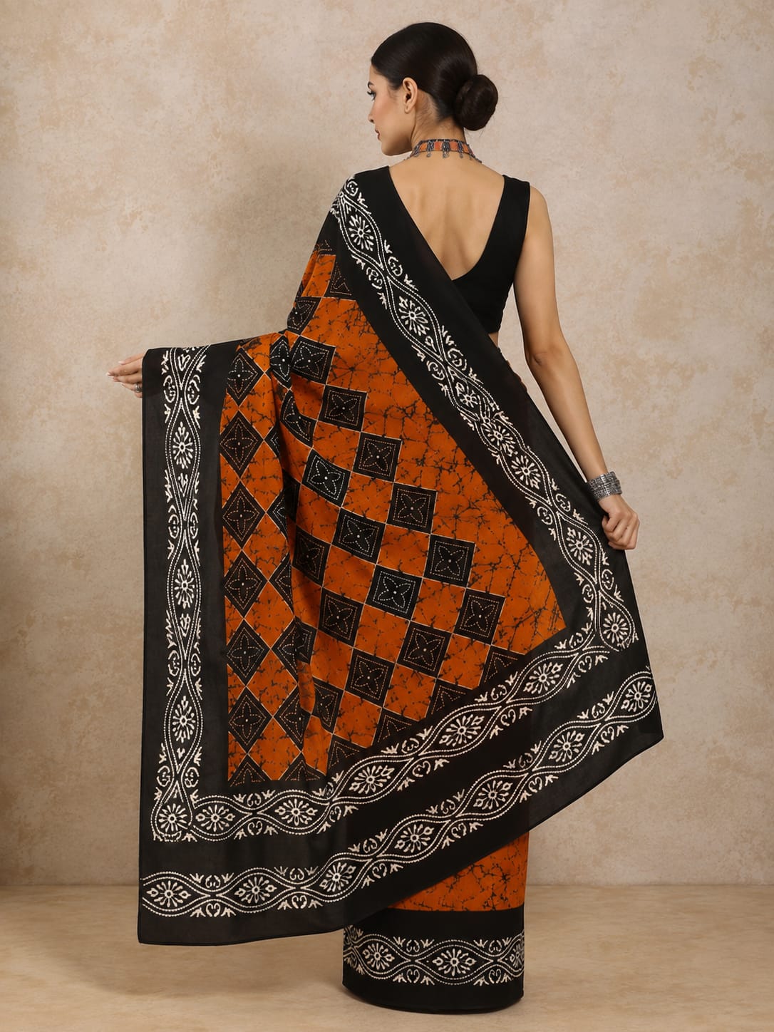 Virsa Bagru Pure Mulmul Cotton Saree