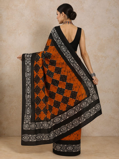 Virsa Bagru Pure Mulmul Cotton Saree