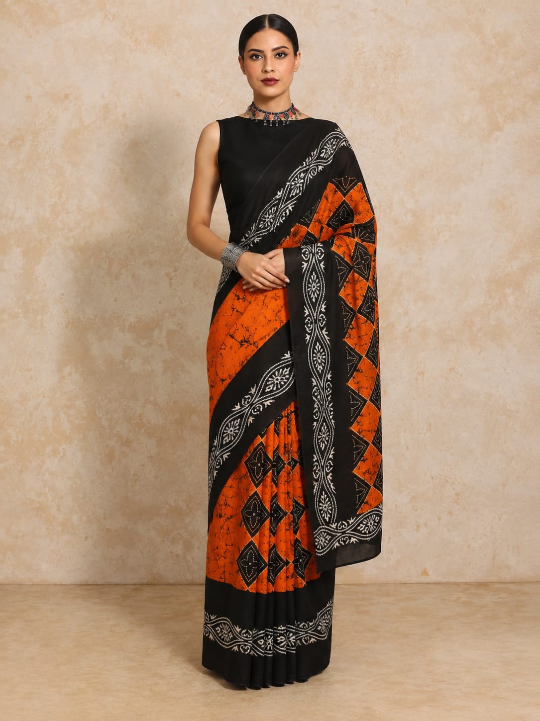 Virsa Bagru Pure Mulmul Cotton Saree