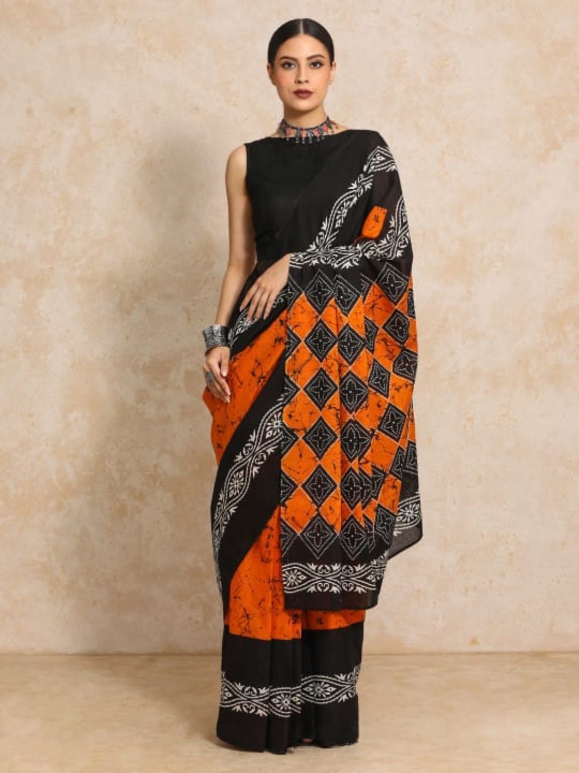 Virsa Bagru Pure Mulmul Cotton Saree