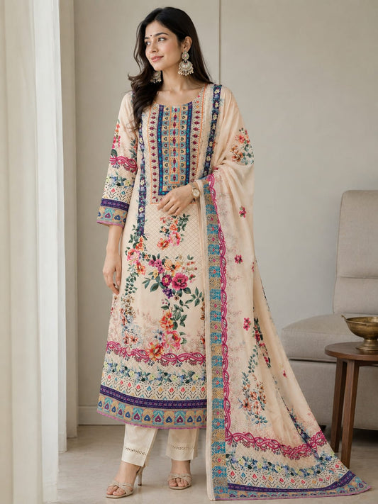 Noor-E-Gul Lilac Silk Suit Set