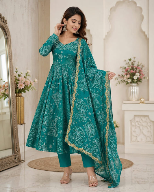 Aafreen Bandhani Cotton Suit Set