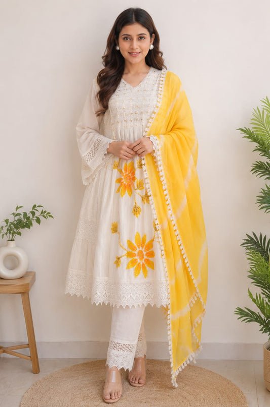 Sunehri Bloom Shifly Cotton Suit Set