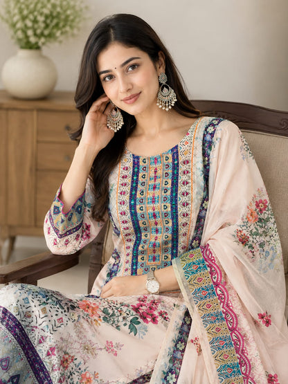 Noor-E-Gul Lilac Silk Suit Set