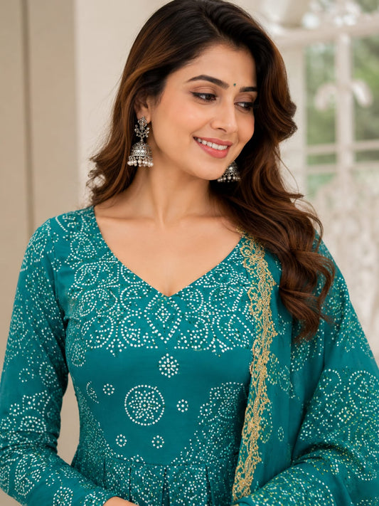 Aafreen Bandhani Cotton Suit Set