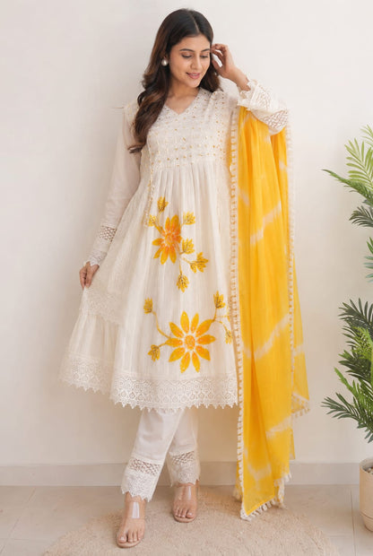 Sunehri Bloom Shifly Cotton Suit Set